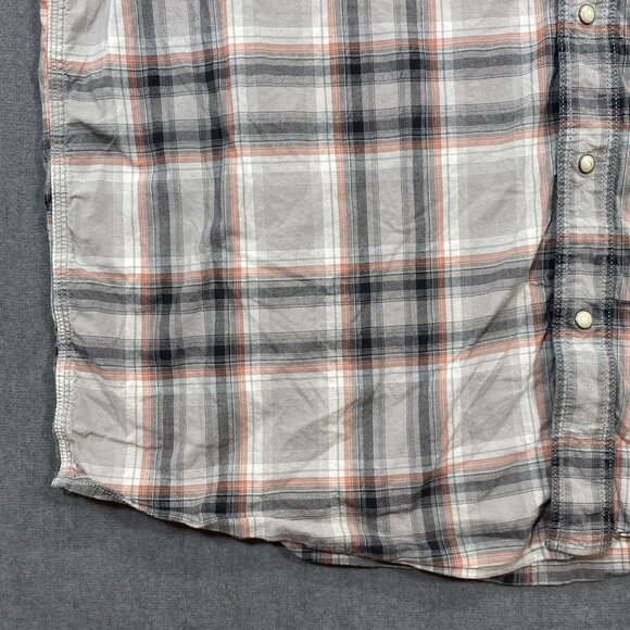 Carhartt Mens Relaxed Fit Plaid Button-Down Shirt 2XL Gray/Orange Cotton Blend - Picture 8 of 13